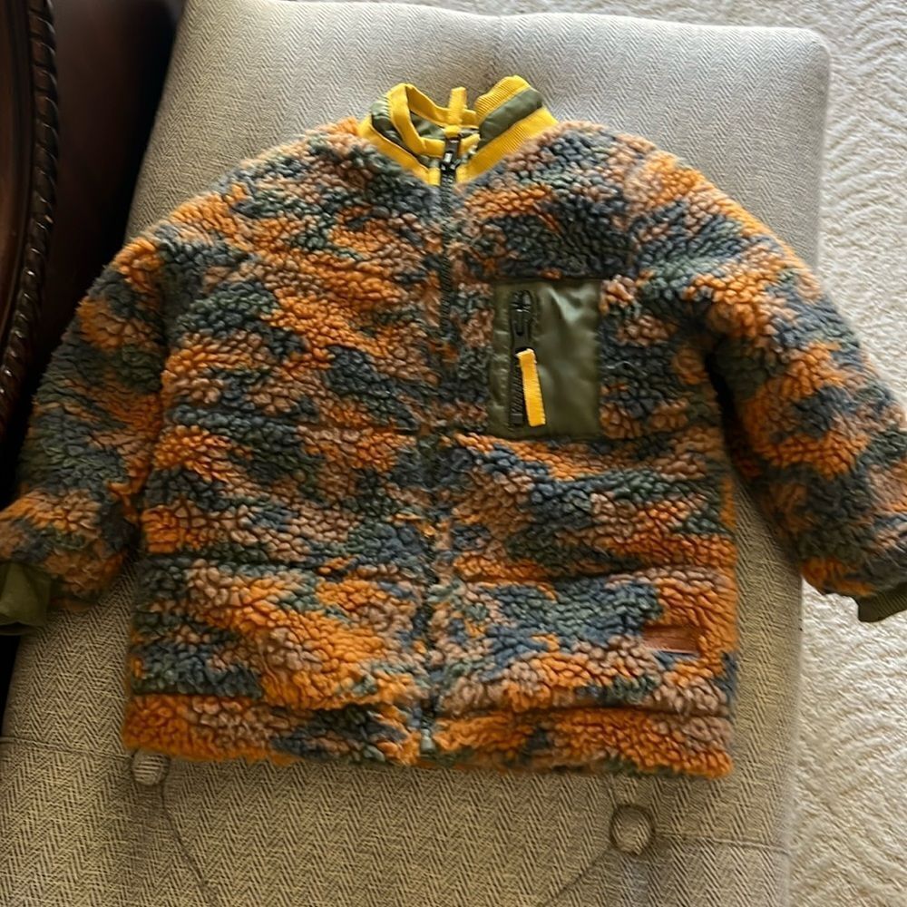 7 For All Mankind Camo Sherpa Coat 18M